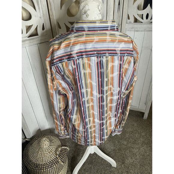 Bugatchi Uomo Mens Long Sleeve Button Down Shirt-Size XL Colorful Striped - Picture 3 of 8